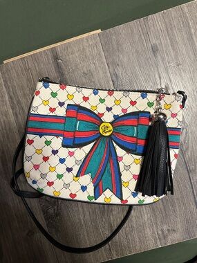 Brighton Cream Crossbody with Multicolor Heart Print & Bow